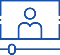 A persons silhouette in frame with a slider underneath to indicate options